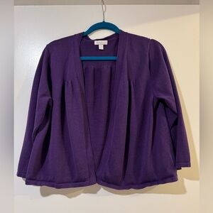 Charter club cardigan shrug bolero in Royal purple, size xl